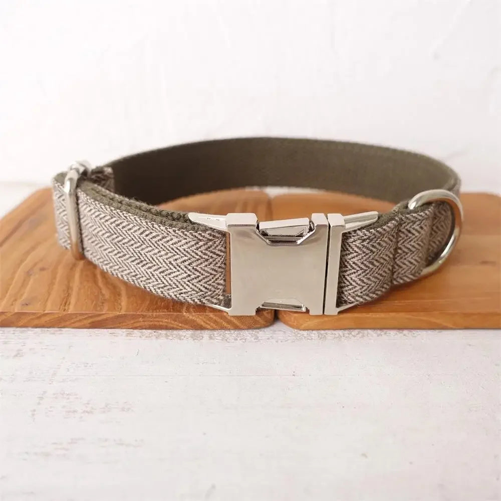 Collier Personnalisé Coton & Chanvre pour Chien – Gravé Nom + Numéro, Anti-Traction | ZooFamily