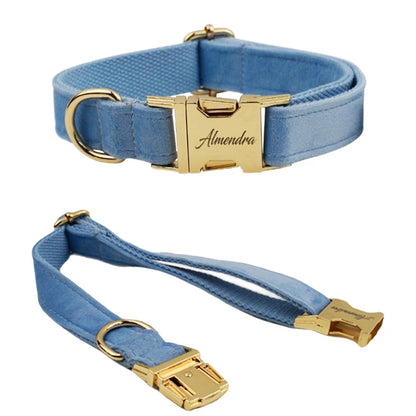 Collier Personnalisé en Velours pour Chien – Gravure Dorée Nom + Numéro | ZooFamily