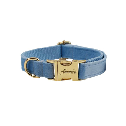 Collier Personnalisé en Velours pour Chien – Gravure Dorée Nom + Numéro | ZooFamily