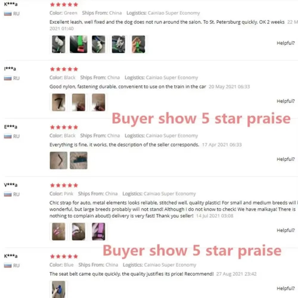 Ceinture de sécurité voiture pour chien & chat – Laisse de voiture réglable, clip universel