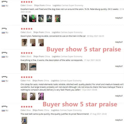 Ceinture de sécurité voiture pour chien & chat – Laisse de voiture réglable, clip universel