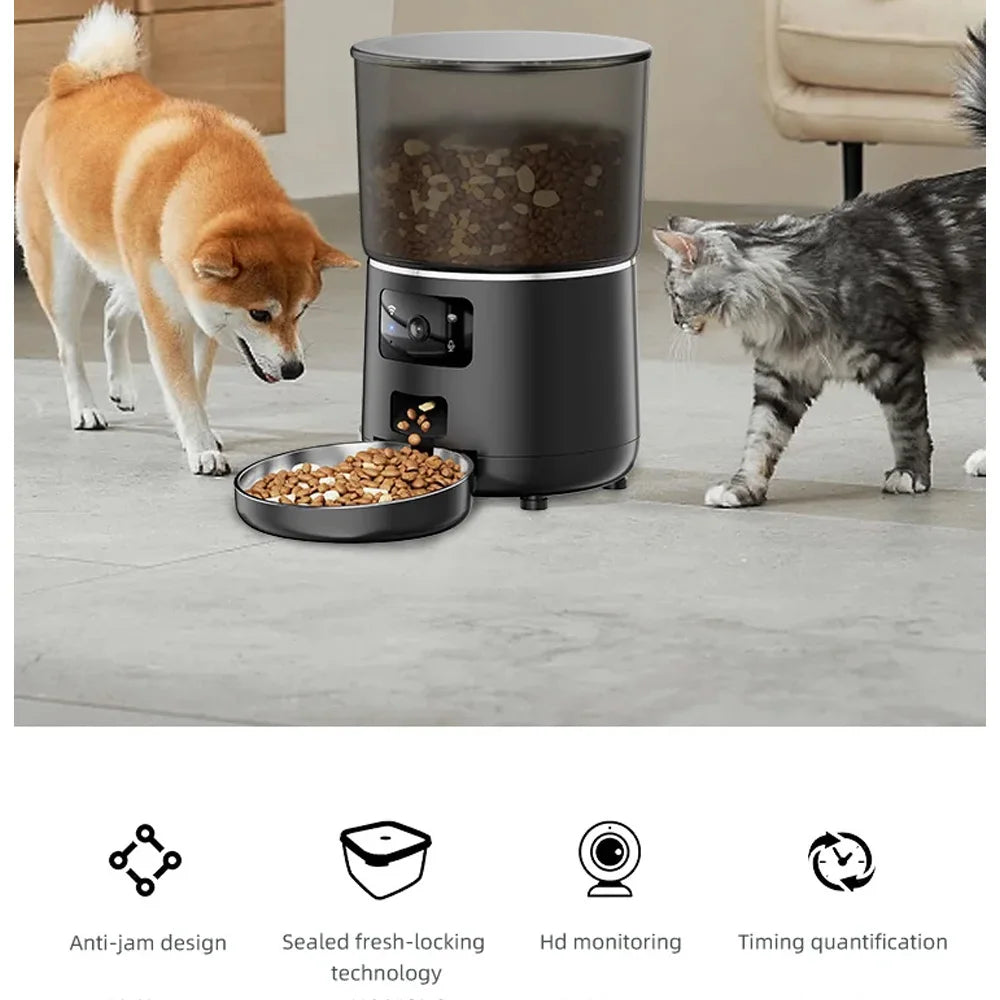 Distributeur Automatique de Croquettes 4L – Programmable & Anti-Gaspillage, Chat & Chien | ZooFamily