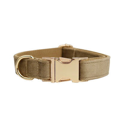 Collier Personnalisé en Velours pour Chien – Gravure Dorée Nom + Numéro | ZooFamily