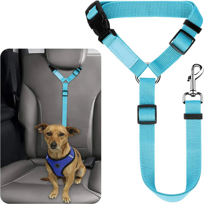 Ceinture de sécurité voiture pour chien – Attache appui-tête réglable, laisse de retenue