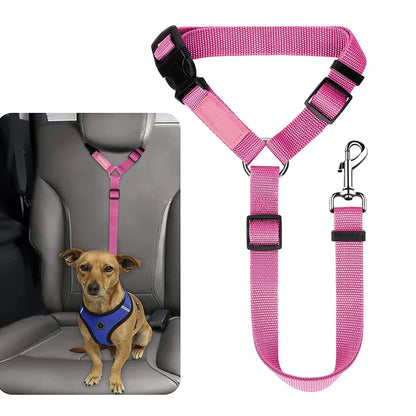 Ceinture de sécurité voiture pour chien – Attache appui-tête réglable, laisse de retenue