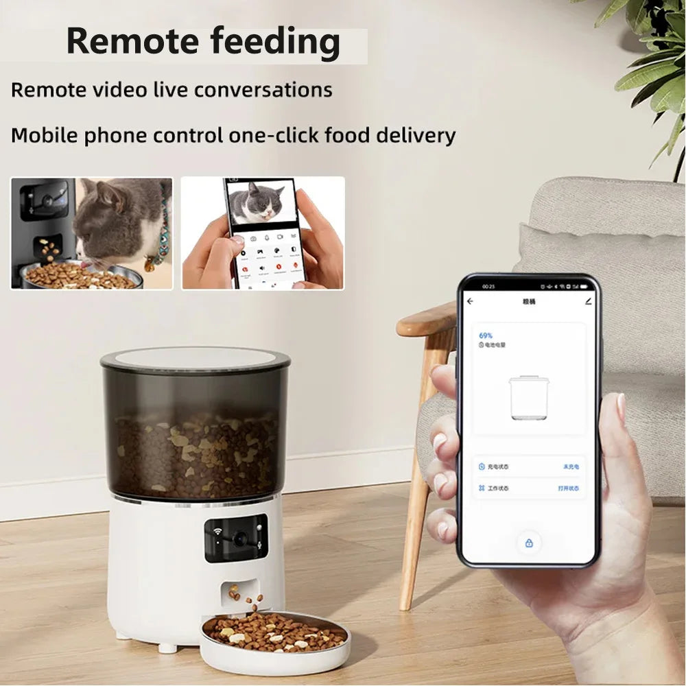 Distributeur Automatique de Croquettes 4L – Programmable & Anti-Gaspillage, Chat & Chien | ZooFamily