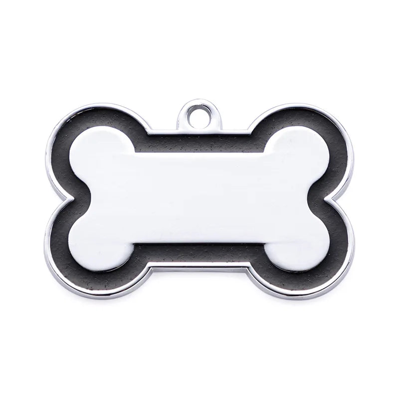 Médaillon d’identification pailleté pour chien & chat – Personnalisé nom + numéro (double face)