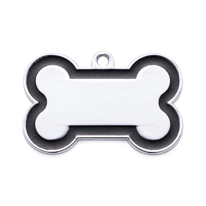 Médaillon d’identification pailleté pour chien & chat – Personnalisé nom + numéro (double face)