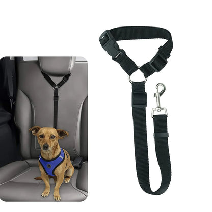 Ceinture de sécurité voiture pour chien – Attache appui-tête réglable, laisse de retenue