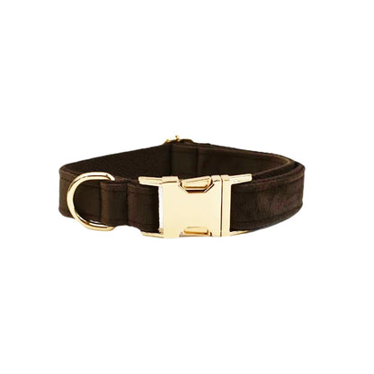 Collier Personnalisé en Velours pour Chien – Gravure Dorée Nom + Numéro | ZooFamily